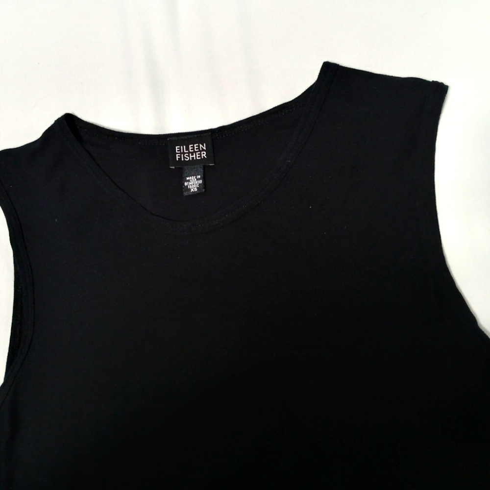 Eileen Fisher Sleeveless Viscose Midi Dress. Size XS - Picture 7 of 8